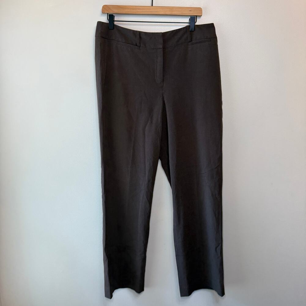 Zac & Rachel Women's Straight Leg Dress Pants Brown Size Short 12
